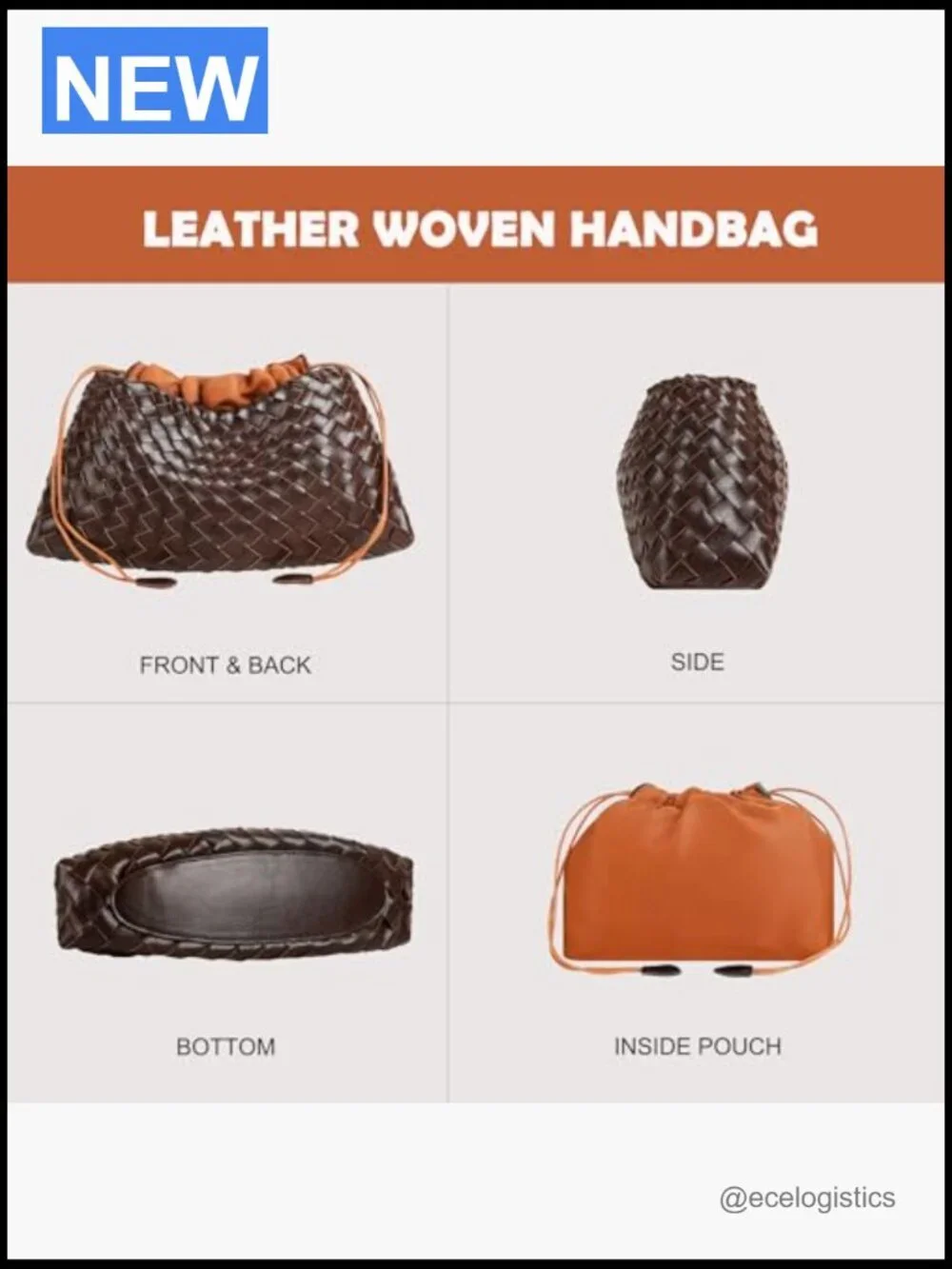 Woven Hobo Handbag Tote Shoulder Purse Vegan Leather